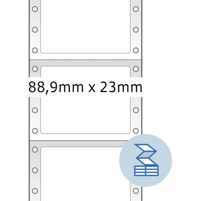 Etiket HERMA 8160 88.9x23mm 1-baans wit 2000stuks