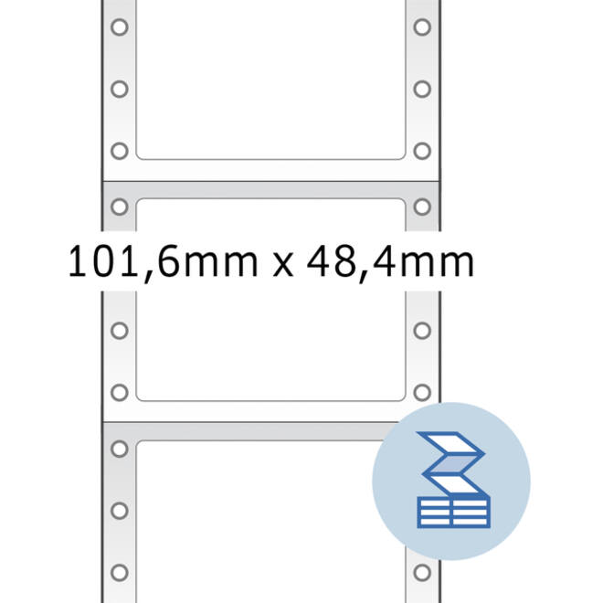 Etiket HERMA 8163 101.6x48.4mm 1-baans wit 2000stuks