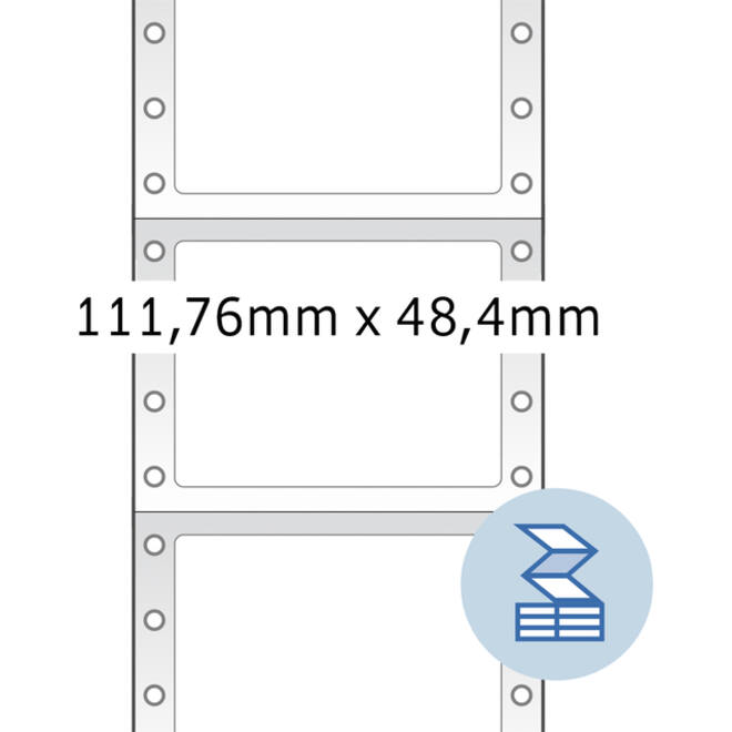 Etiket HERMA 8166 111.7x48.4mm 1-baans wit 2000stuks