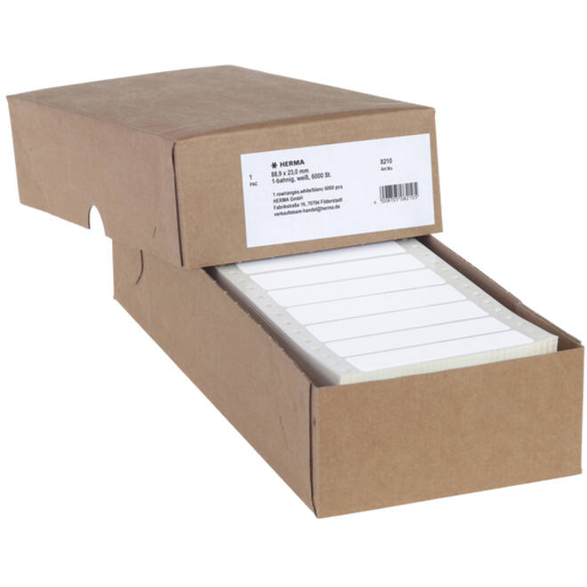 Etiket HERMA 8210 88.9x23Mm 1-baans wit 6000stuks