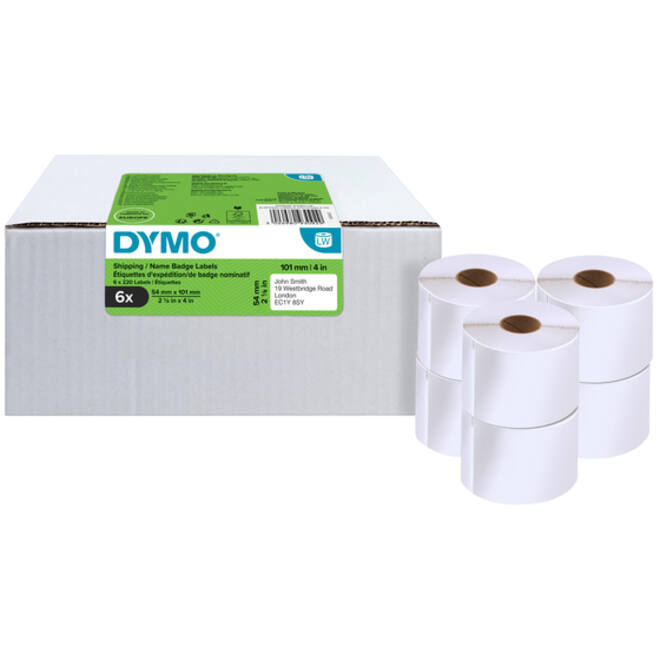 Etiket Dymo LabelWriter naamkaart 54x101mm 6 rollen á 220 stuks wit