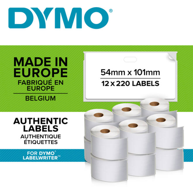 Etiket Dymo LabelWriter multifunctioneel 32x57mm 12 rollen á 1000 stuks wit