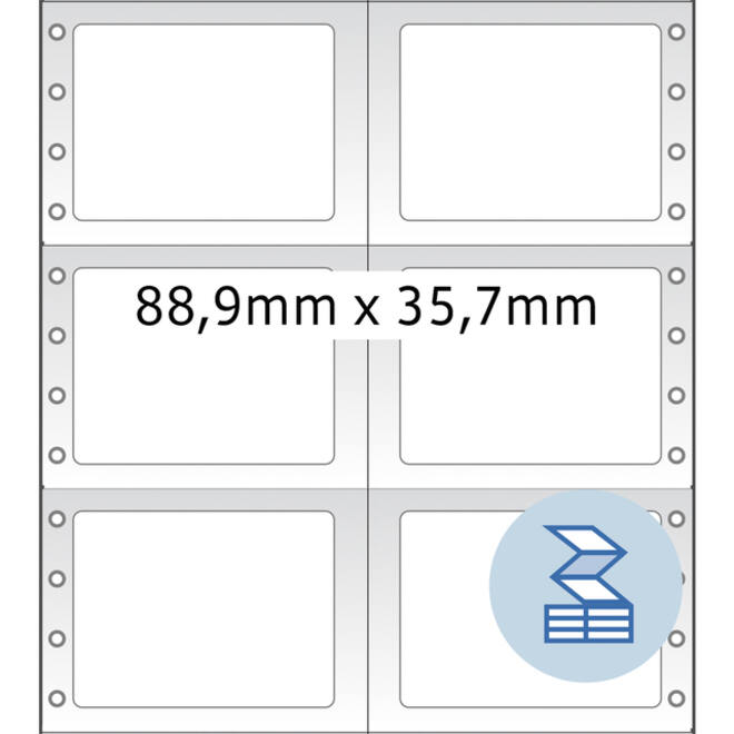 Etiket HERMA 8220 88.9x35.7mm 2-baans wit 8000stuks