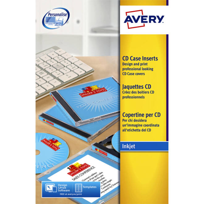 Cd inlegkaart Avery J8435-25 151x117mm