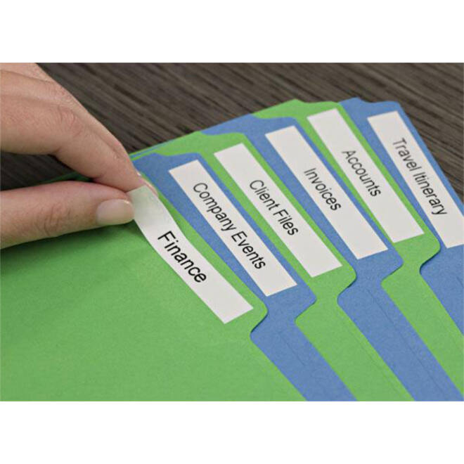 Labeltape Dymo LabelManager D1 polyester 9mm zwart op wit 10 stuks