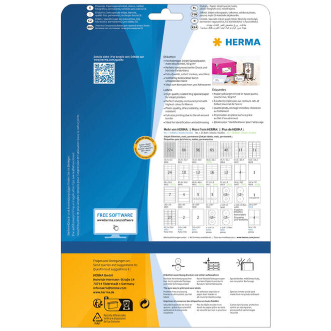 Etiket HERMA 4824 210x297mm A4 wit 25stuks