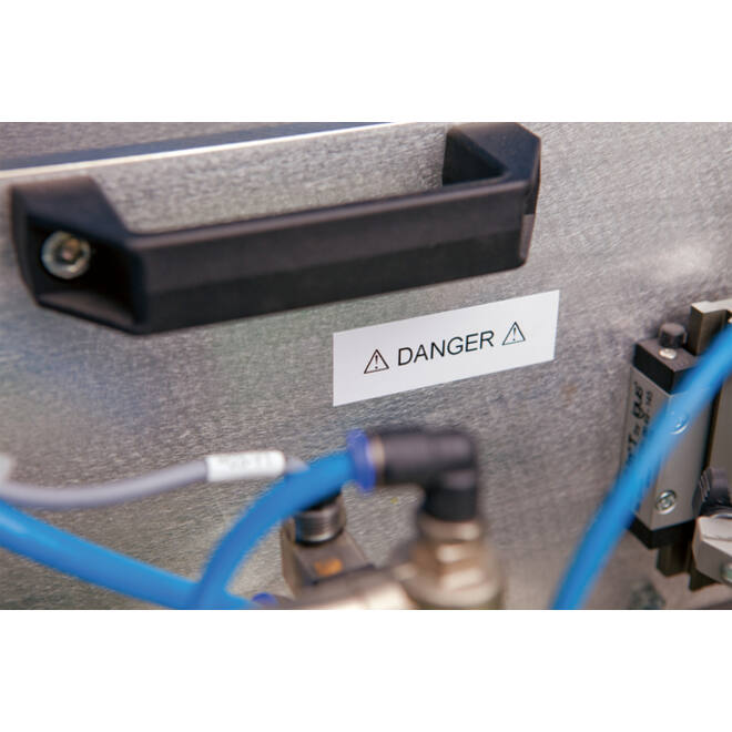 Labeltape Dymo LabelManager D1 polyester 12mm duurzaam zwart op wit