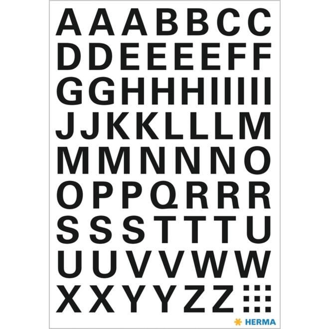 Etiket HERMA 4158 10mm letters A-Z zwart