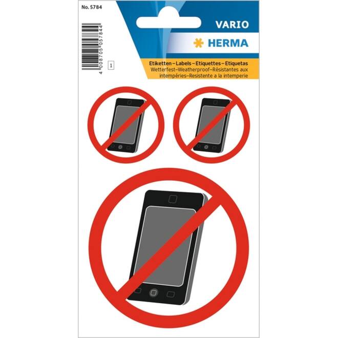 Etiket HERMA 5784 GSM verboden 1 stuk