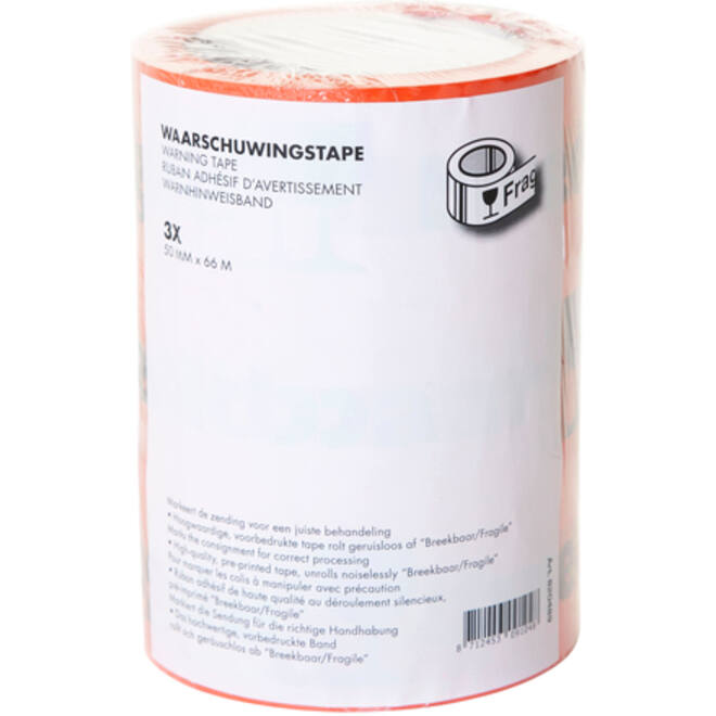 Waarschuwingstape IEZZY breekbaar 50mmx66m oranje/zwart