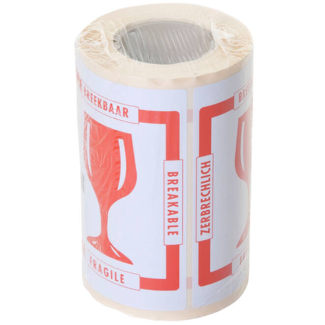 Waarschuwingsetiket IEZZY breekbaar 80mmx100m rood