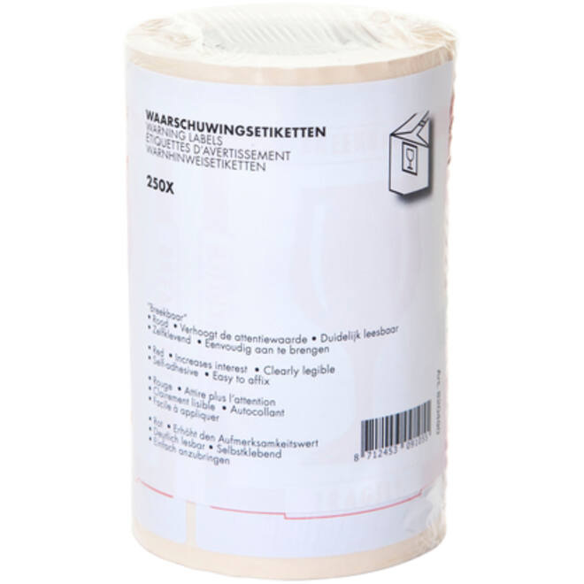 Waarschuwingsetiket IEZZY breekbaar 80mmx100m rood