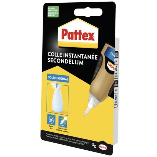 Secondelijm Pattex Gold original tube 3gram op blister
