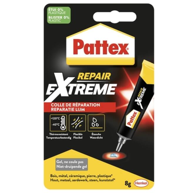 Alleslijm Pattex Repair Extreme tube 8gram op blister