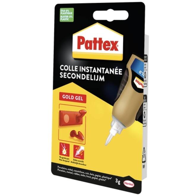 Secondelijm Pattex Gold gel tube 3gram op blister