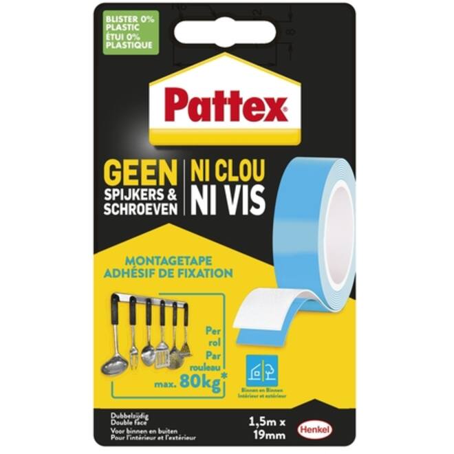Plakband Pattex Supermontage 20-80kg binnen