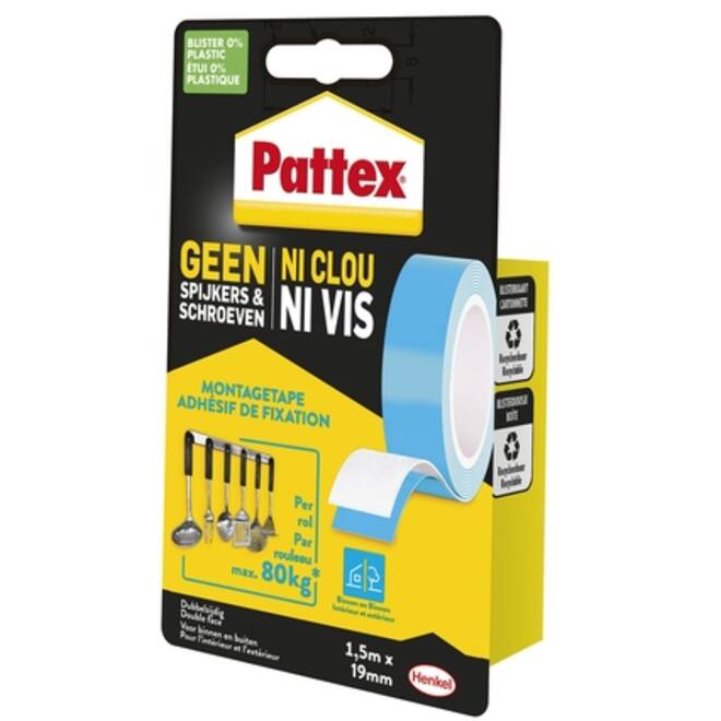 Plakband Pattex Supermontage 20-80kg binnen
