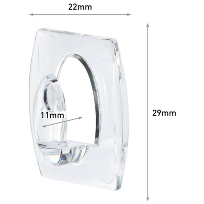 Haak Command mini inclusief bevestigingsstrip transparant 6 stuks