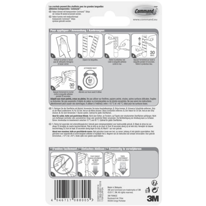 Haak Command middelgroot ovaal incl bevestigingsstrip 2 stuks