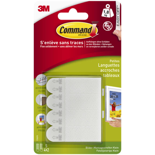 Bevestigingsstrip Command klik vast klein 1,8kg wit