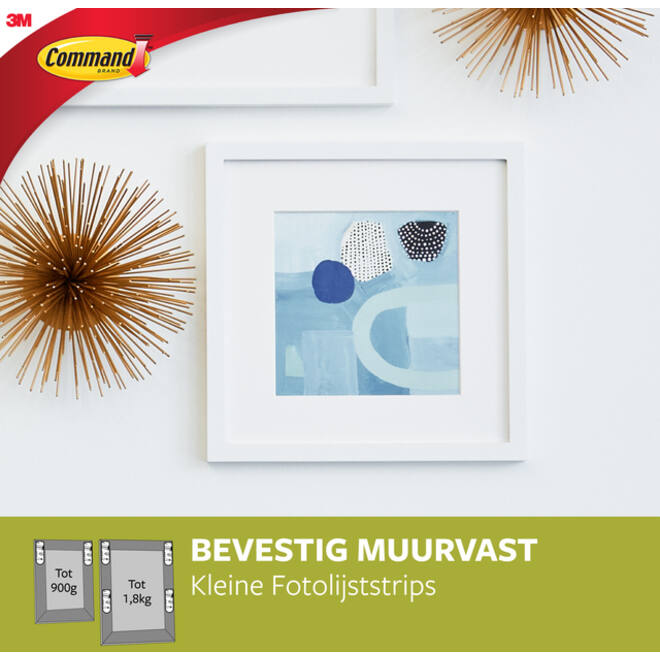 Bevestigingsstrip Command klik vast klein 1,8kg wit