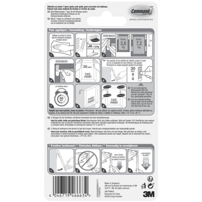 Bevestigingsstrip Command groot klik vast 7,2kg wit