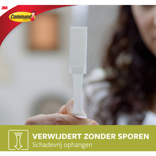 Bevestigingsstrip Command klik vast smal 5,4kg wit