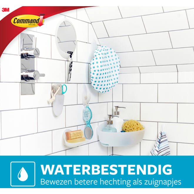 Bevestigingsstrip Command waterbestendig 16 stuks assorti