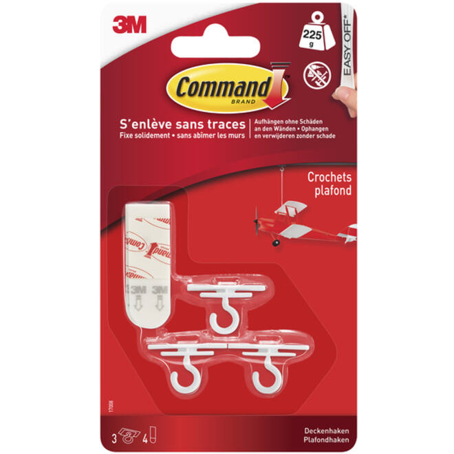 Plafondhaken Command inclusief bevestigingsstrip 3 stuks