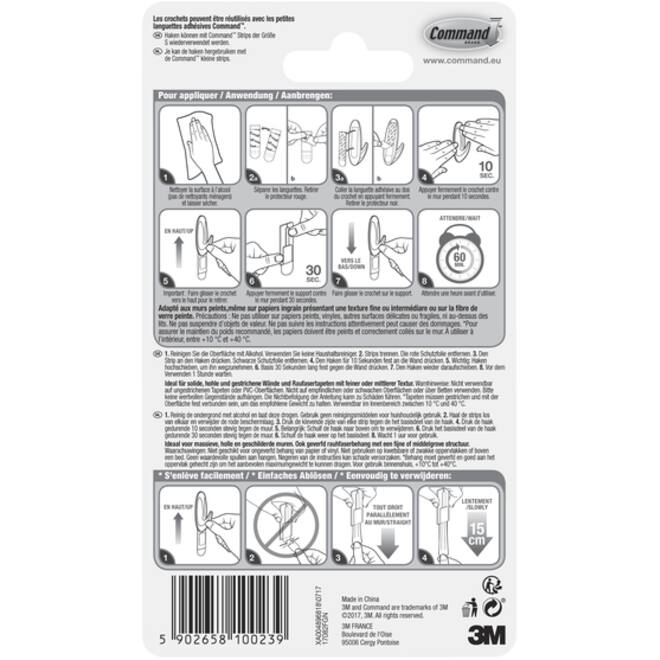 Haak Command design incl bevestigingsstrip