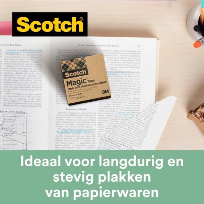 Plakband Scotch Magic 900 19mmx33m onzichtbaar mat