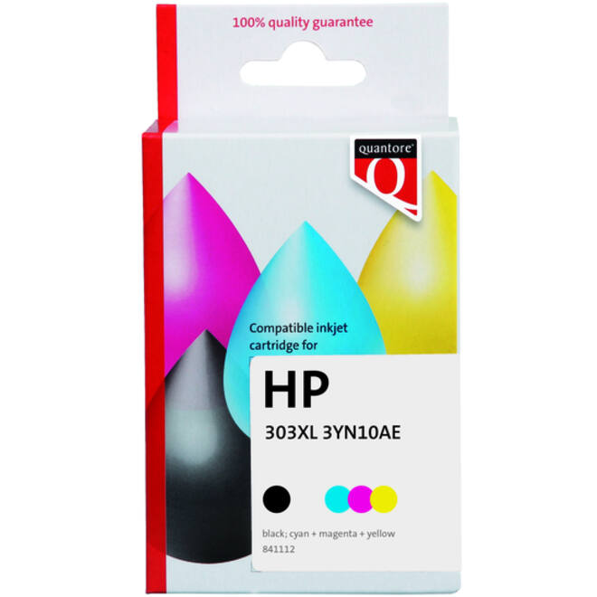 Inktcartridge Quantore alternatief tbv HP 3YN10AE 303XL zwart + 3 kleuren