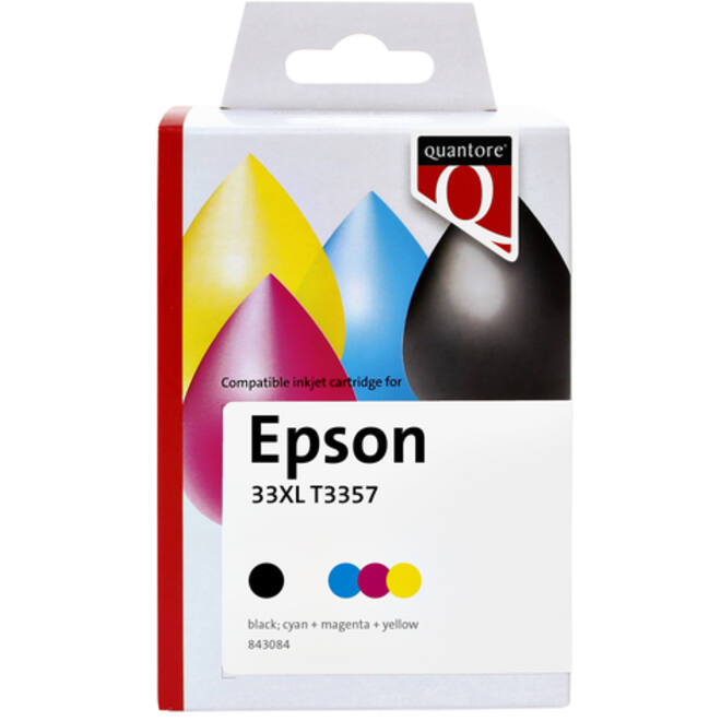 Inktcartridge Quantore alternatief tbv Epson T3357 zwart + 3 kleuren