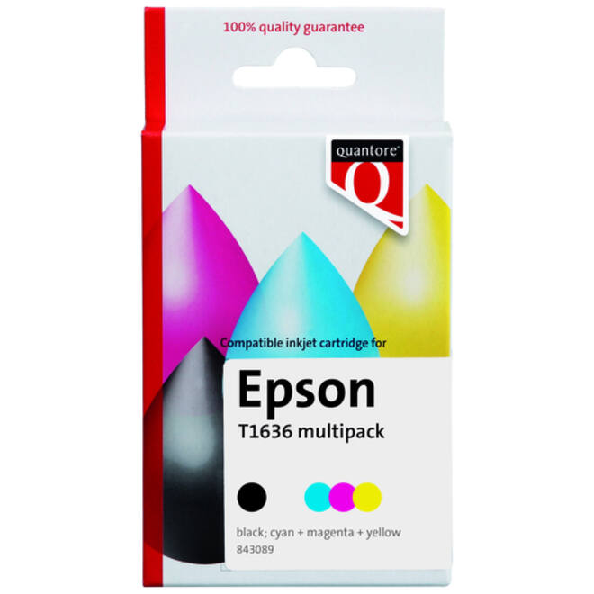 Inktcartridge Quantore alternatief tbv Epson 16XL T1636 zwart + 3 kleuren HC