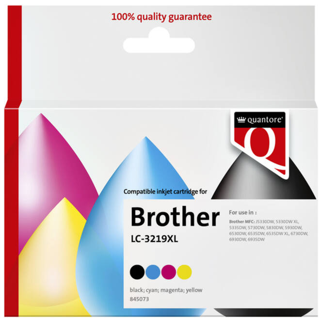 Inktcartridge Quantore alternatief tbv Brother LC-3219XL zwart + 3 kleuren