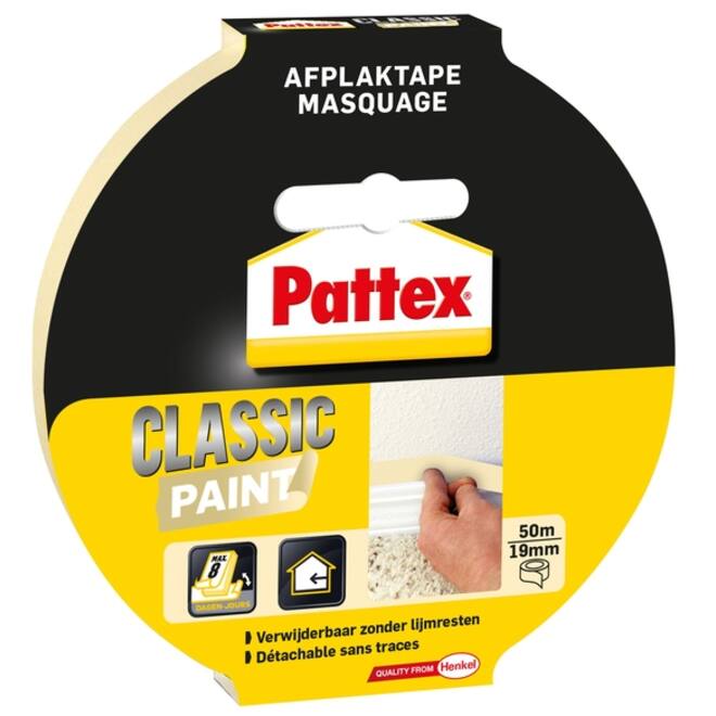 Afplaktape Pattex Classic 19mmx50m creme