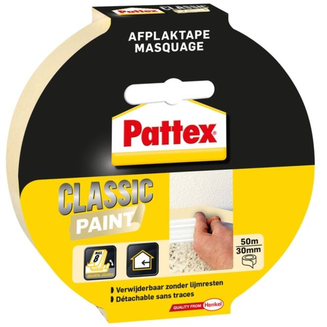 Afplaktape Pattex Classic 30mmx50m creme