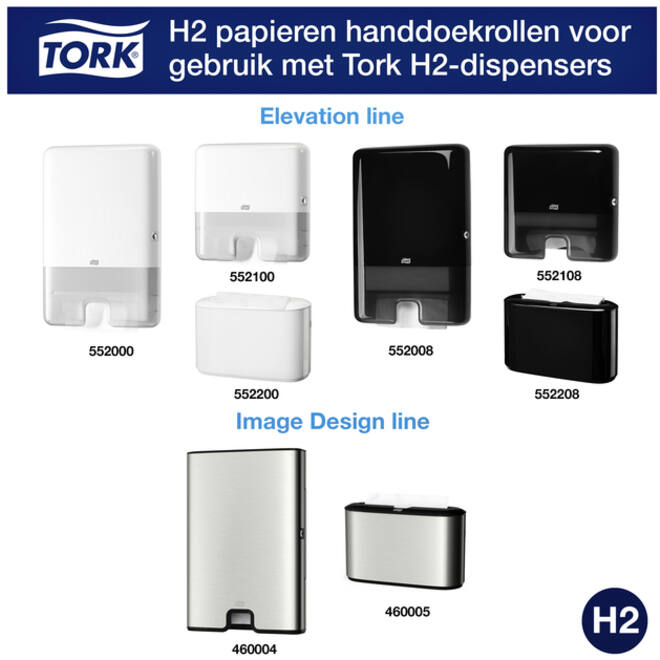 Handdoek Tork H2 multifold Premium kwaliteit 2 laags wit 100288