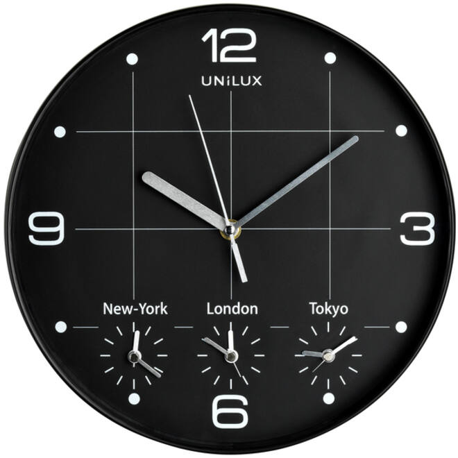 Wandklok Unilux On Time Ø 30.5cm zwart/wit