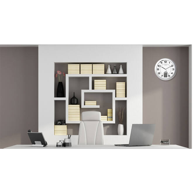 Wandklok Unilux Instinct Ø 30.5cm zilvergrijs/wit