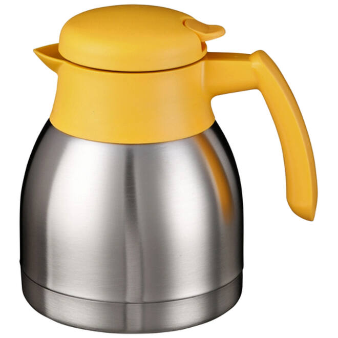 Thermoskan Bravilor dubbelwandig 1 liter RVS geel