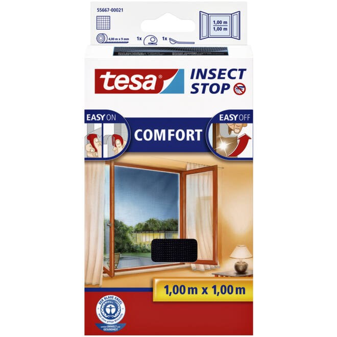 Insectenhor tesa® Insect Stop COMFORT raam 1x1m antraciet