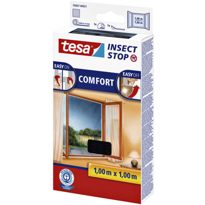 Insectenhor tesa® Insect Stop COMFORT raam 1x1m antraciet
