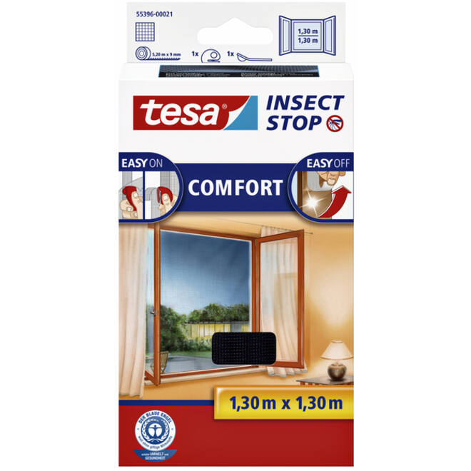 Insectenhor tesa® Insect Stop COMFORT raam 1,3x1,3m zwart