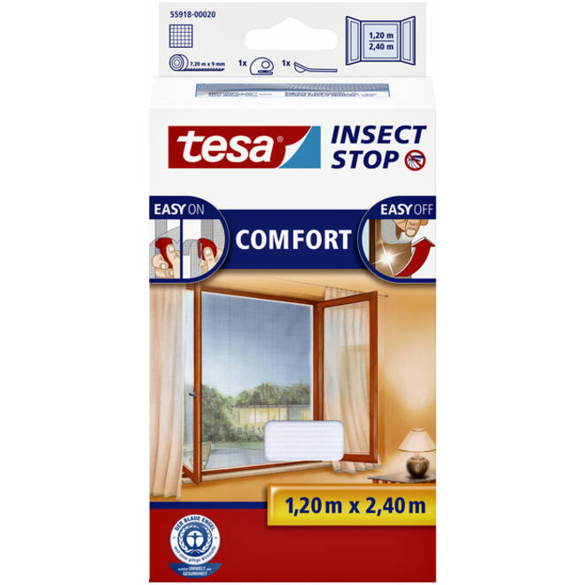 Insectenhor tesa® Insect Stop COMFORT buitendraaiende ramen 1,2x2,4m wit