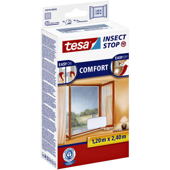 Insectenhor tesa® Insect Stop COMFORT buitendraaiende ramen 1,2x2,4m wit