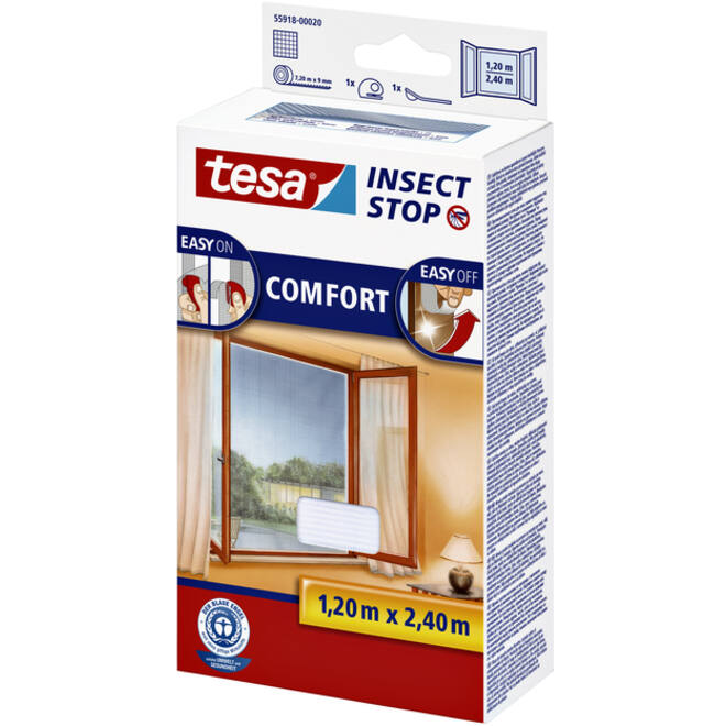 Insectenhor tesa® Insect Stop COMFORT buitendraaiende ramen 1,2x2,4m wit