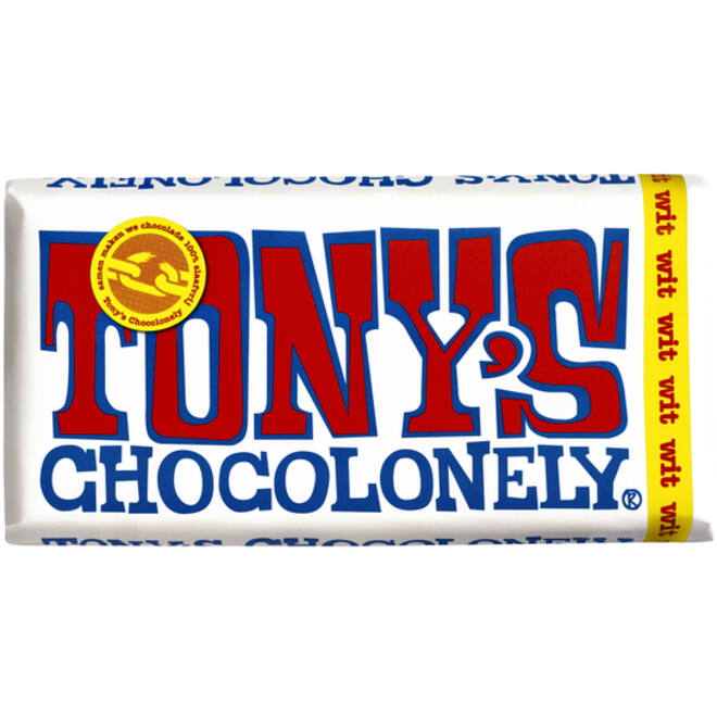 Chocolade Tony's Chocolonely wit reep 180gr