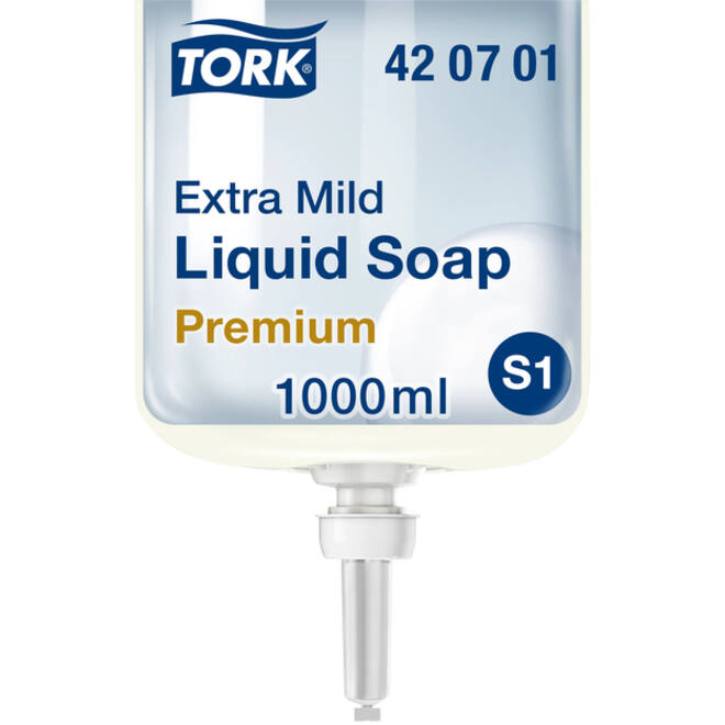 Handzeep Tork S1 vloeibaar mild en ongeparfumeerd 1000ml 420701