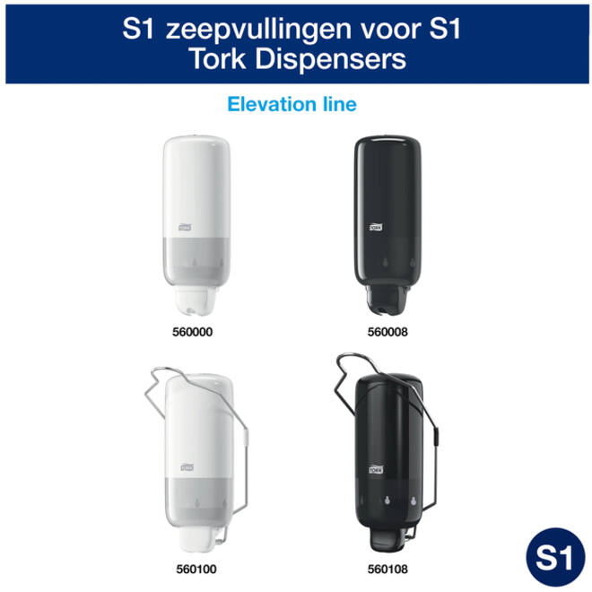 Handzeep Tork S1 vloeibaar mild en ongeparfumeerd 1000ml 420701